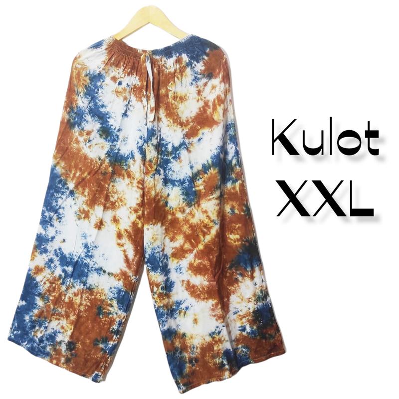 Celana Kulot super jumbo smok putihan Cantik Karet Melar Rayon Wanita Lembut Variasi Panjang 3