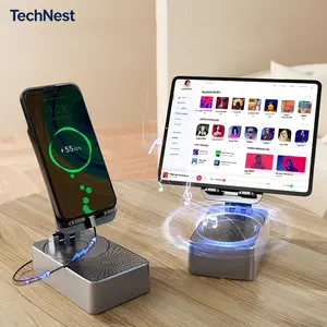 TechNest Stand Speaker-08 Bluetooth Portable Speaker with 5000mAh Baterai 3W Output Power 360° Angle Adjustment 2-5 Hours Playback Duration 1 Hour Charging Time Type-C Input ABS Materials MP3 WMA Music Format Ф52 mm Megaphone Power Bank Function