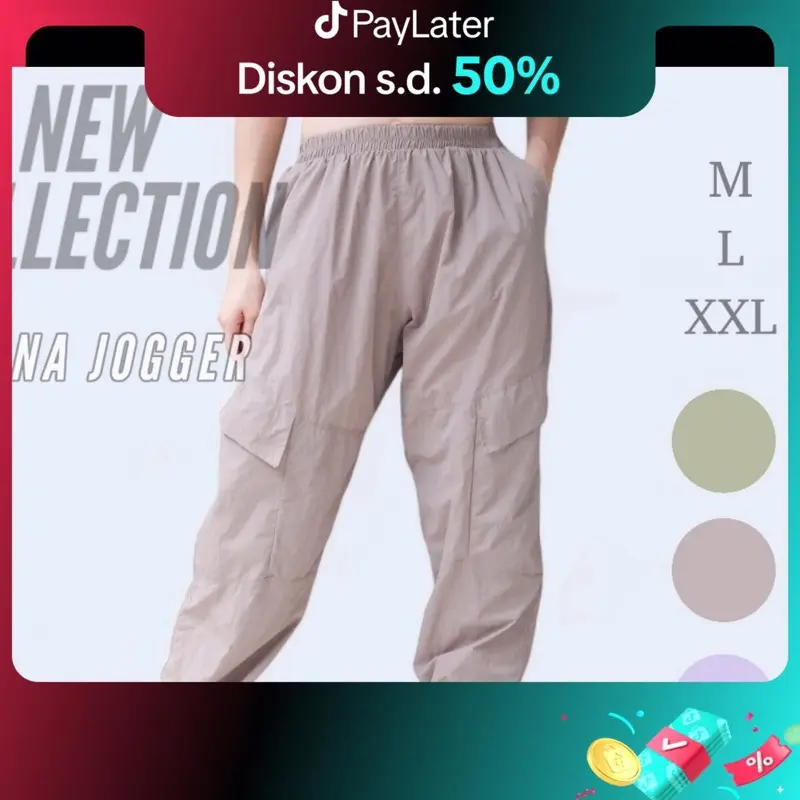 URBAN CHIC Ariana jogger / cargo olahraga wanita Parasut
