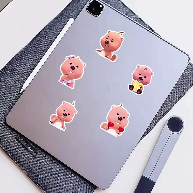 50/10 miếng Loopy sticker, siêu dễ thương, không thấm nước, thích hợp cho máy tính xách tay, điện thoại, ô tô, mũ bảo hiểm 8