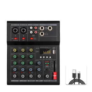 MINI mixer audio 5v 4channel  Bluetooth  adjusting the 48V sound from the flash drive USB, recording and singing. Mobile power supply for outdoor singing Miczer Mic