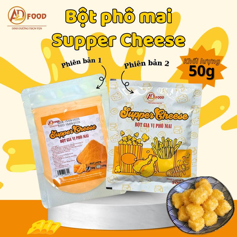 50g Bột phô mai Supper Cheese ADFOOD - lắc các loại làm sốt thơm ngon đậm vị