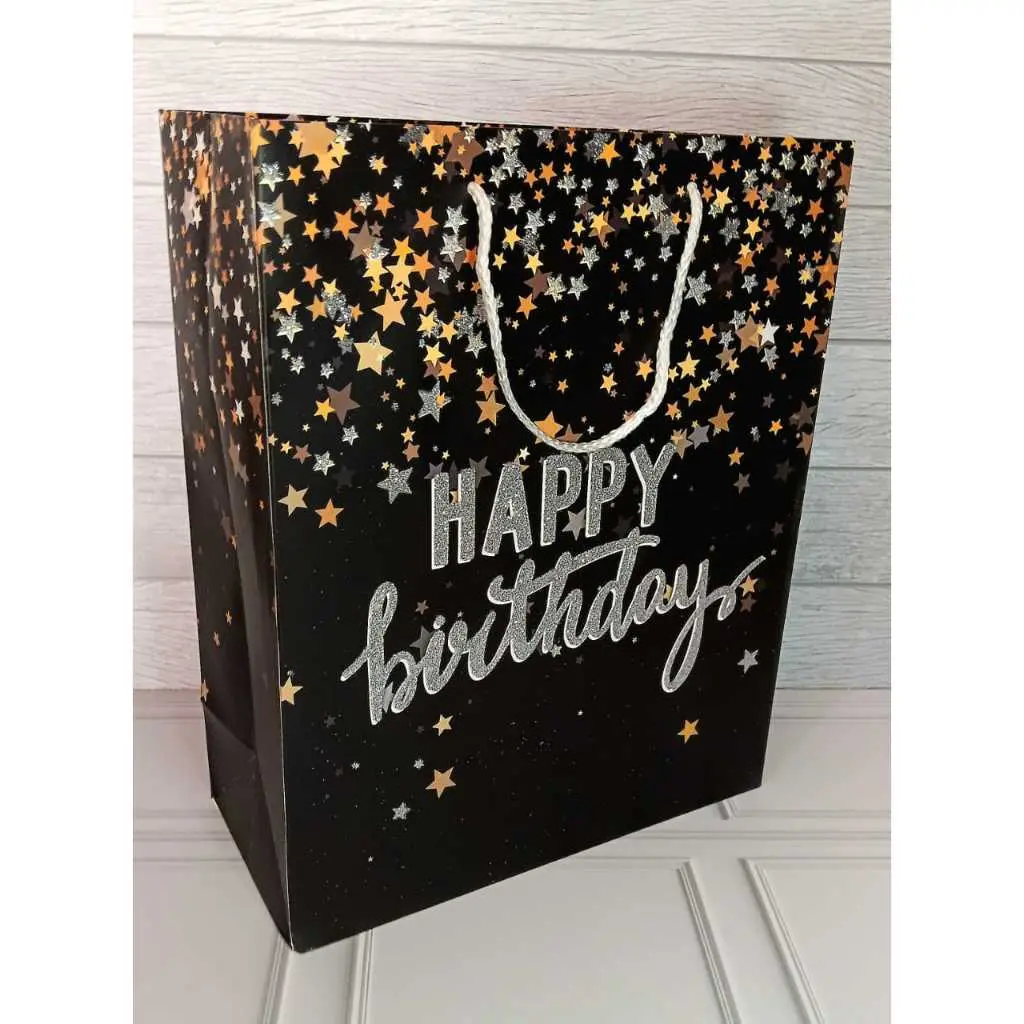 PAPER BAG HAPPY BIRTHDAY MOTIF BINTANG GLITER/PAPER BAG HAPPY BIRTHDAY