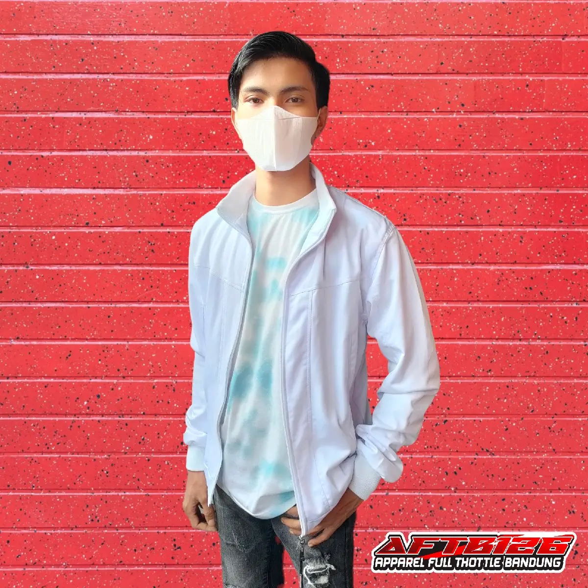jaket bomber parka polos polyster dewasa unisex