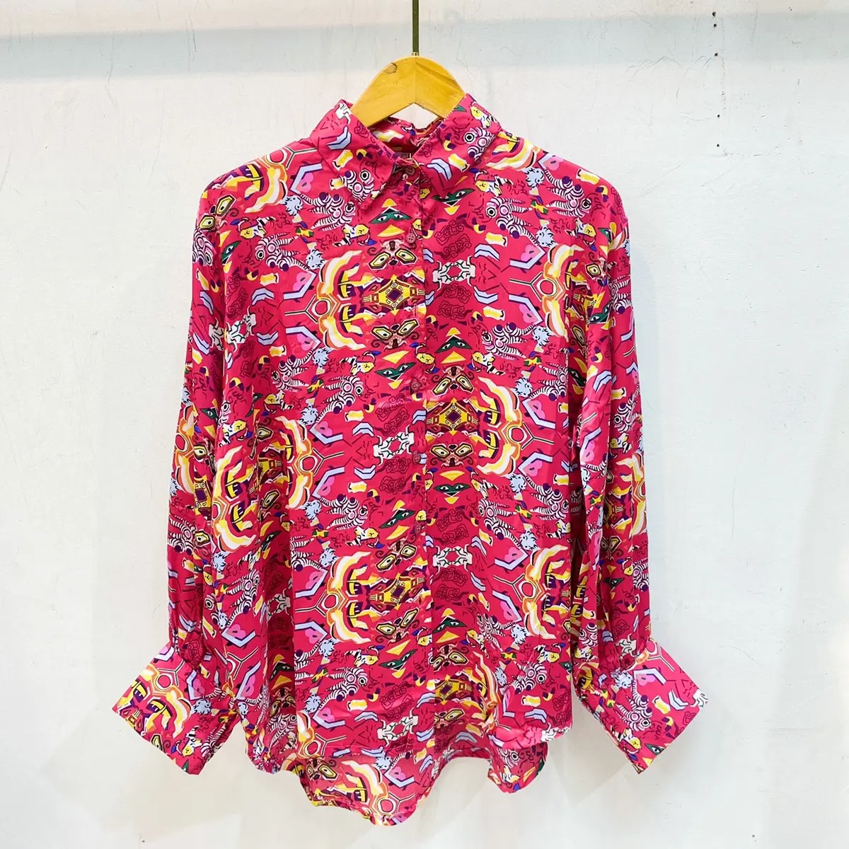 Kemeja long sleeved silk casual panjang atasan wanita