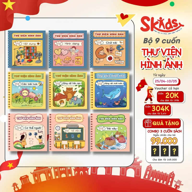 Sách - Bộ 9 Cuốn Thư Viện Hình Ảnh  từ 0-6 tuổi - SBOOKS 0