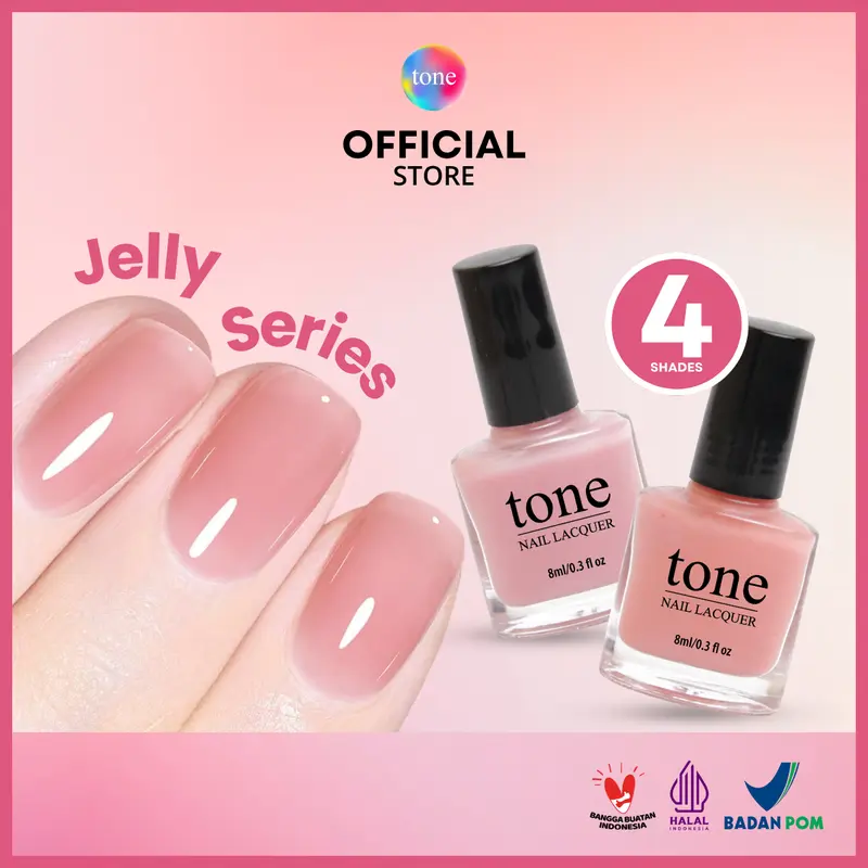 Tone Nail Lacquer Jelly Series 124-128  | Kutek Jelly | Cat Kuku | Nail Polish| Kutek Halal Muslimah 0
