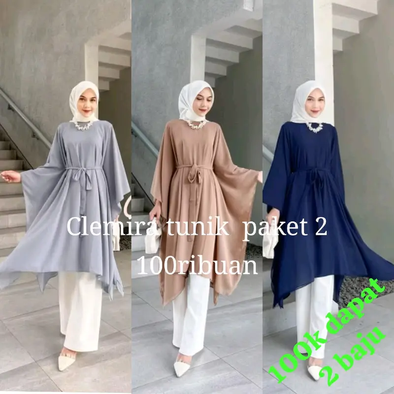 Kaftan tunik sahara original tunica Outfit kondangan & lebarana kekinian terbaru/Baju muslim wanita/Atasan Lowo/simpel elegan Gamis Crinkle hijab Airflow  Syari Mewah Simple Dewasa Remaja Pesta 0