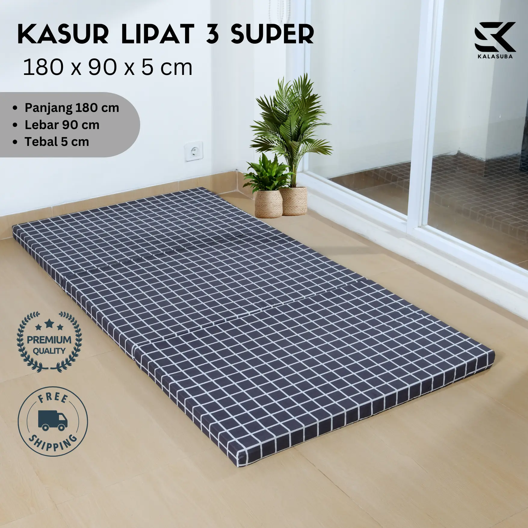 PROMO!! KASUR BUSA LIPAT 3 TEBAL 5 CM UKURAN 90X180CM | KASUR LANTAI ANTI SELIP