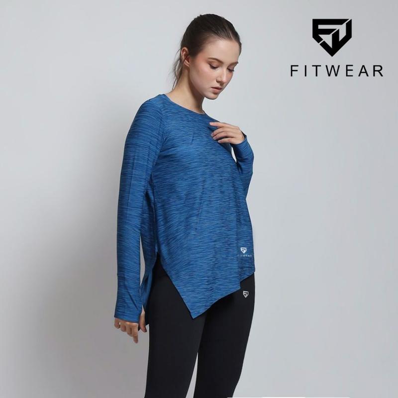Fitwear - Kaos Olahraga Wanita FITWEAR NEW AURORA DRYFIT SIDE TIE OVERSIZE L/S - S - 2XL 2