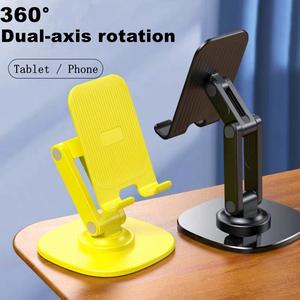 Dual-axis 360° rotation metal base mobile phone holder tablet holder desktop holder