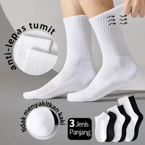 ChoNova Kaos Kaki Katun Lembut Unisex｜Tersedia dalam 3 Panjang｜Desain Jala Ventilasi Anti Lepas｜Cocok untuk Berbagai Jenis Sepatu & Gaya Harian yang Stylish