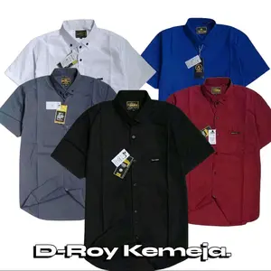 Kemeja Polos Lengan Pendek Pria Dewasa Bahan Katun Slimfit Baju Distro Cowok