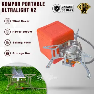 BFS123 Kompor Ultralight Versi 2 Camping Stove Portable Hiking Kompor Lipat Anti Angin Wind Cover