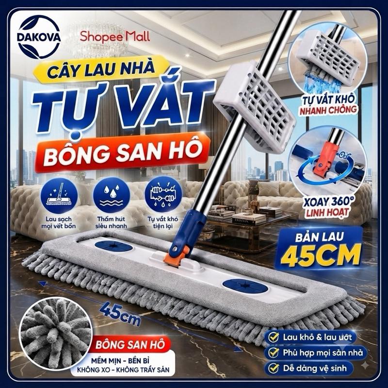 Cây Lau Nhà San Hô 45x12Cm Xoay 360 Độ DAKO