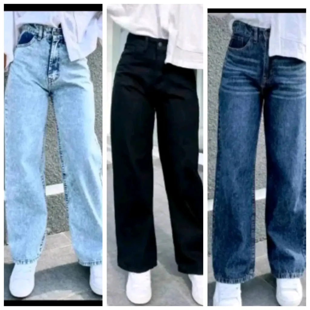ACID WASH WIDE LEG JEANS(Not stitch)  24-36