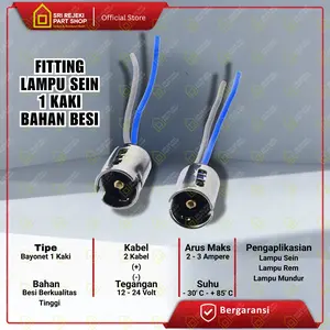 (1Pcs) Fitting Lampu Soket Cop Lampu Bohlamp Rem Sen Motor & Mobil Kaki 1 Dan Kaki 2 Bahan Besi