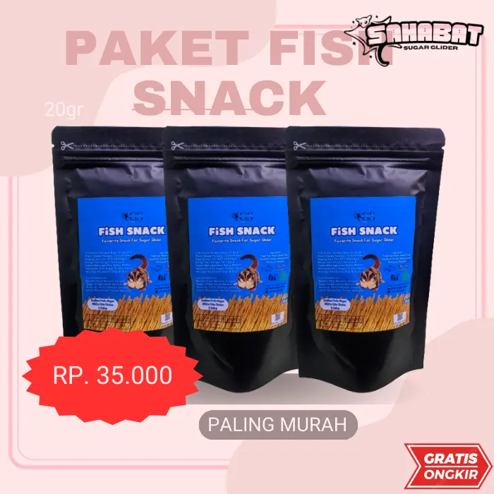 TERMURAH PAKET 3 FISH SNACK CAMILAN MAKANAN SEHAT FAVORIT SUGAR GLIDER