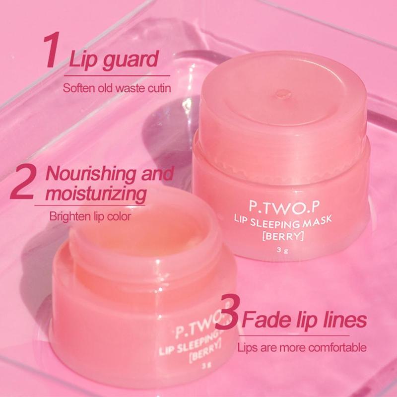 Mặt nạ ngủ dưỡng môi 3 g phục hồi qua đêm, son dưỡng môi màu hồng chứa vitamin C, nuôi dưỡng đôi môi khô N1B1