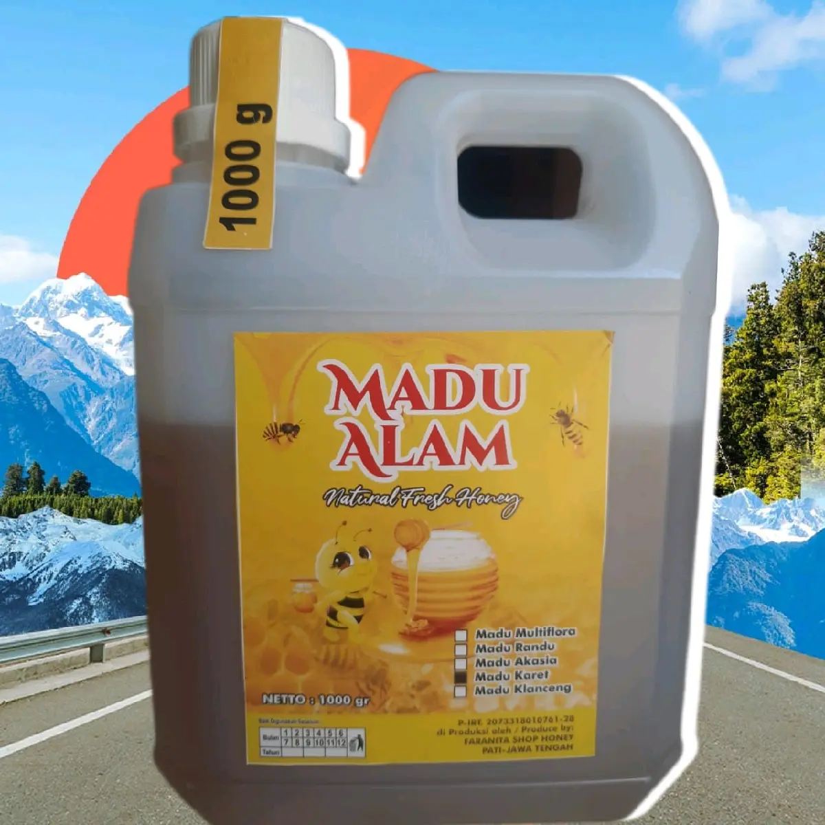 Madu murni nektar bunga karet 1kg Honey