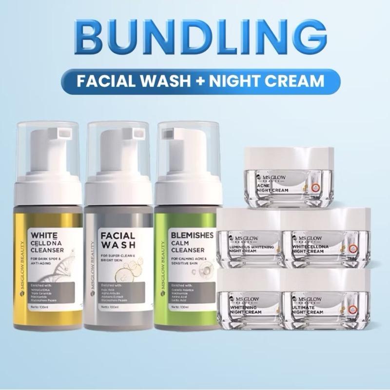 Bundling night cream msglow+facial wash msglow 0
