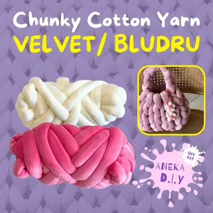VELVET BLUDRU Benang Chunky Cotton Yarn Chunky Bag Tas Knit Benang Rajut Benang Jumbo Premium Bludru Velvet Halus