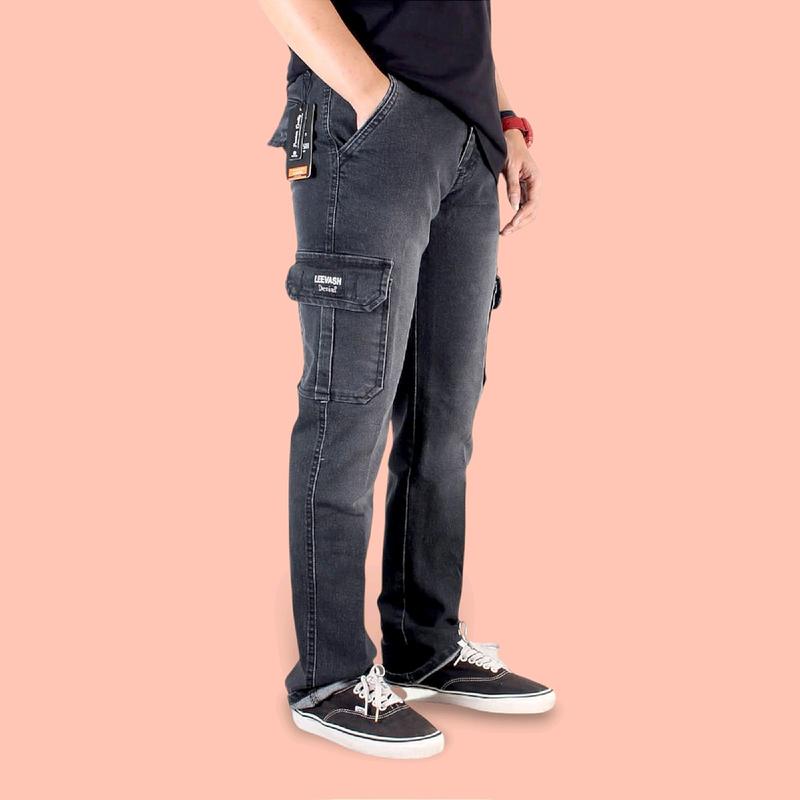 Celana Cargo Jeans Panjang Slim Fit Stretch Original Leevash Premium Distro Quality Hype Realpict 1