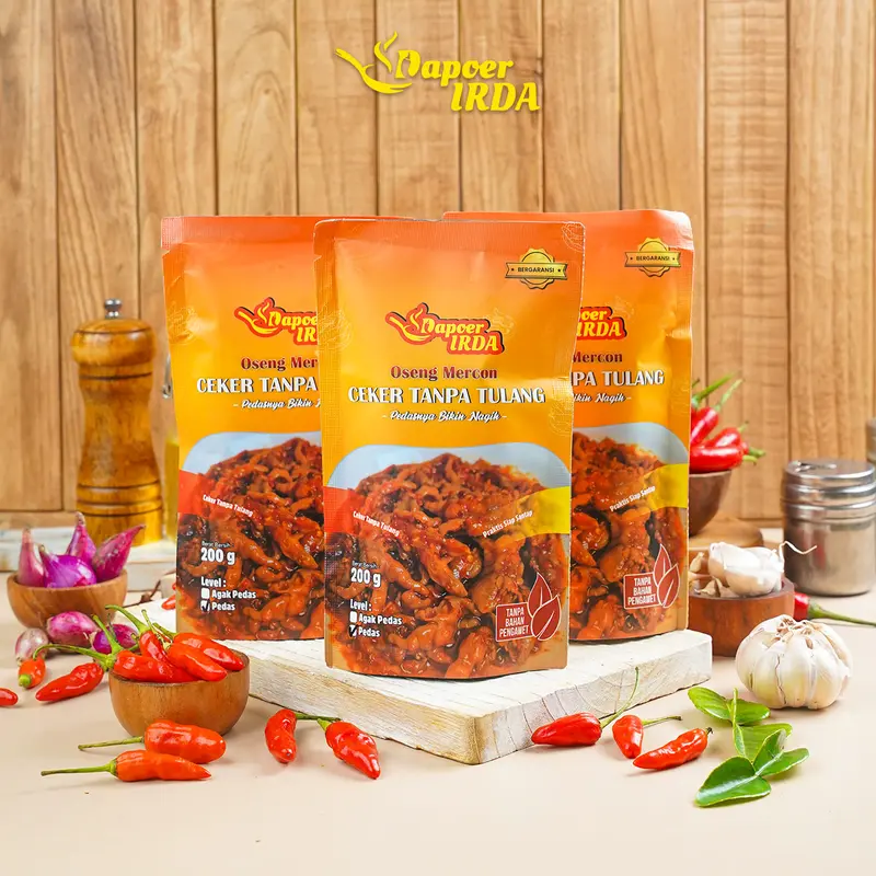Dapoer Irda Paket Duo Oseng Mercon Ceker Tanpa Tulang Makanan Instan / Ready to eat 4