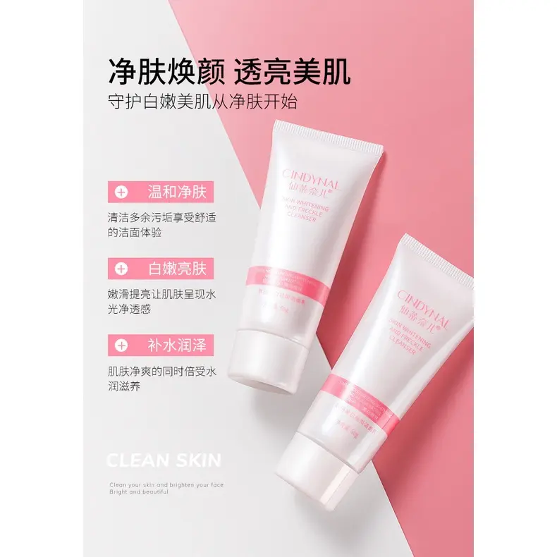 Facial Wash Pencerah Wajah Penghilang Flek Hitam dan Jerawat Cindynal Skin Whitening And Freckle Cleanser 6