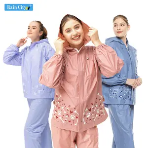 Raincity Jas Hujan Stelan Wanita Lucu Aesthetic Backpack Ransel Dino