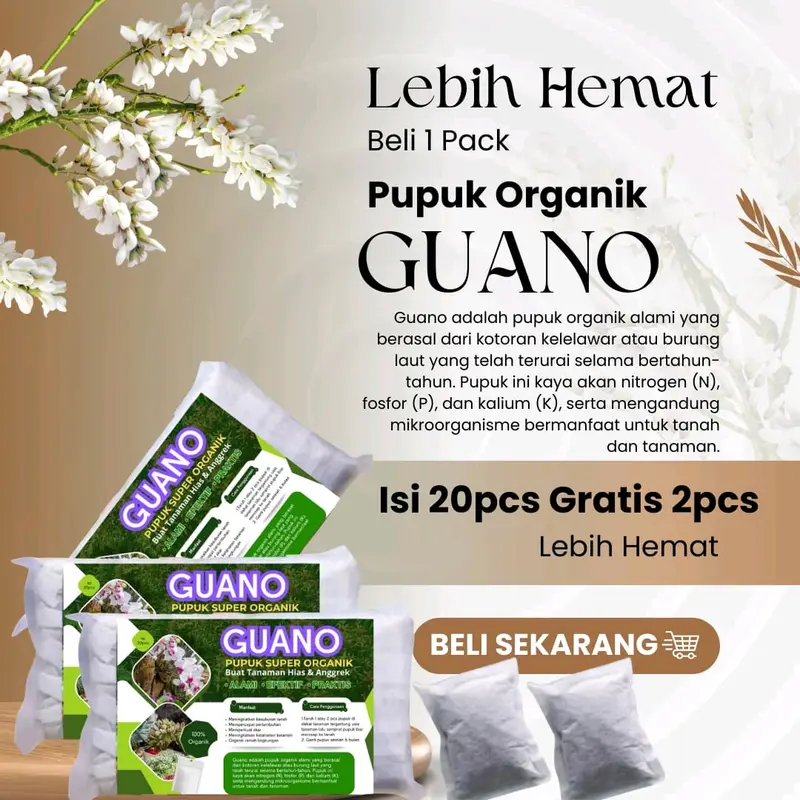 Pupuk Anggrek Organik Guano  Tanah Tanaman Bunga Alami 4
