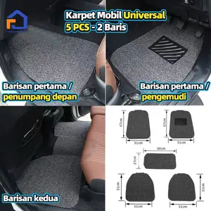 Karpet Mobil 5 Pcs 2 Baris Universal - Mie Bihun PVC - Ketebalan 16MM/ Universal bisa diaplikasikan ke semua mobil