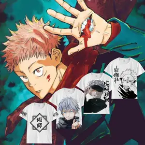 Kaus Jujutsu kassen kaus Cosplay Itadori Yuji Kugisaki Nobara kaos olahraga lengan pendek kaus Gojo Satoru Halloween