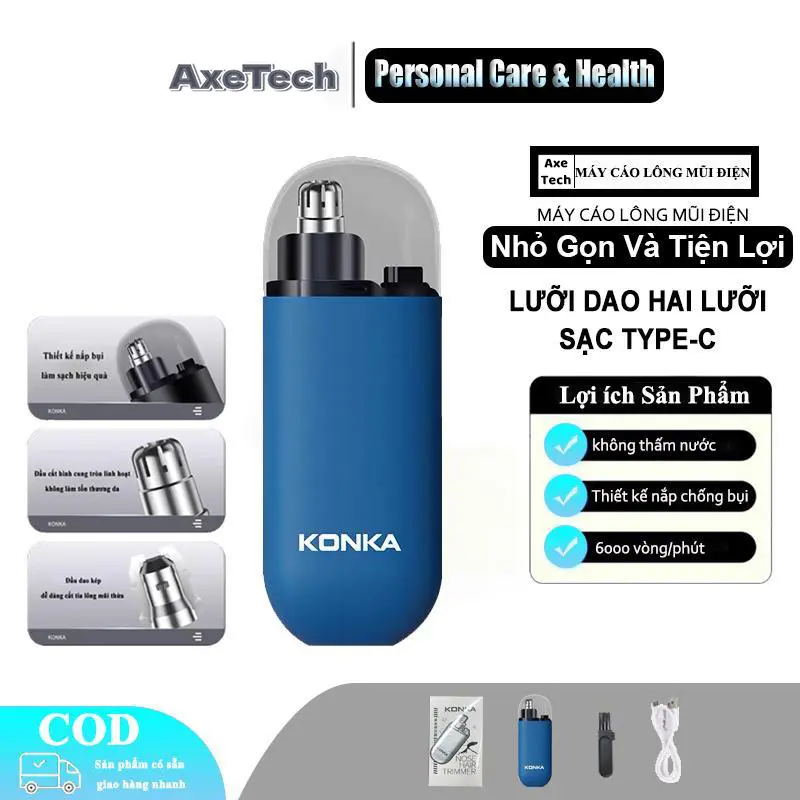 TÔNG ĐƠ CẮT LÔNG MŨI CHẠY ĐIỆN, Được Làm Bằng Chất Liệu ABS, Rửa Toàn Thân, Cạo Râu An Toàn Và Chính Xác, Được Trang Bị Nắp Che Bụi, Thích Hợp Cho Nam Và Nữ