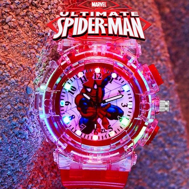 Đồng Hồ Người Nhện Có Đèn LED Cho Trẻ Em, Đồng Hồ Analog Cho Bé Trai, Bé Gái Và Học Sinh, Đèn Flash Nhiều Màu, Hello Kitty, Frozen đồng  hồ boboiboy