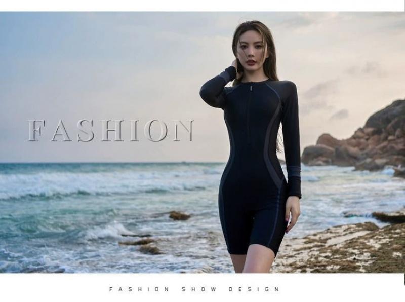Product Introduction of Swimsuit for Women 2024 New One-Piece Long Sleeves Conservative Racing Super Sexy Surfing Hot Spring Slimming Slim Fit Swimming Suit 21