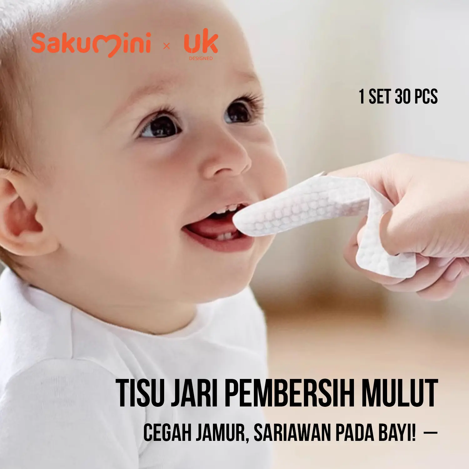 Sakumini Baby Oral Cleaner Finger Wipes Pembersih Lidah Gigi Mulut Bayi Perawatan
