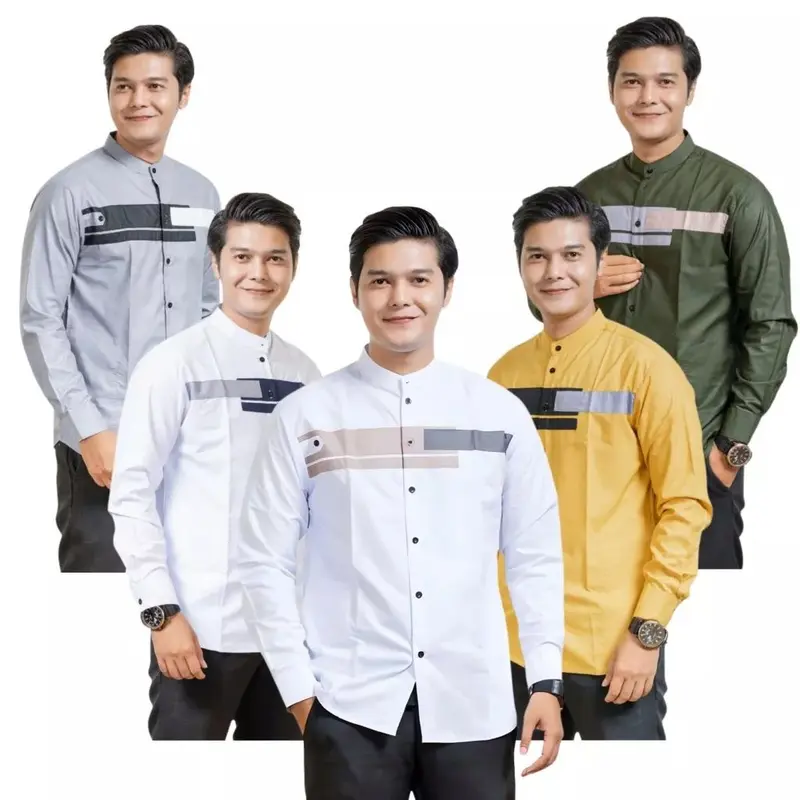 TERMURAH Kemeja Koko YORDAN Koko Pria Putih Kemko Putih Seragam Hadroh Terbaru Baju Koko pria Dewasa 0