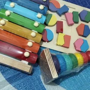 ALVSKYKIDS Mainan Anak Basic Kayu Edukasi Sensory Montessori Mini Round Beads Jam Puzzle 3D Shape Geometri Xylophone Kado Toys