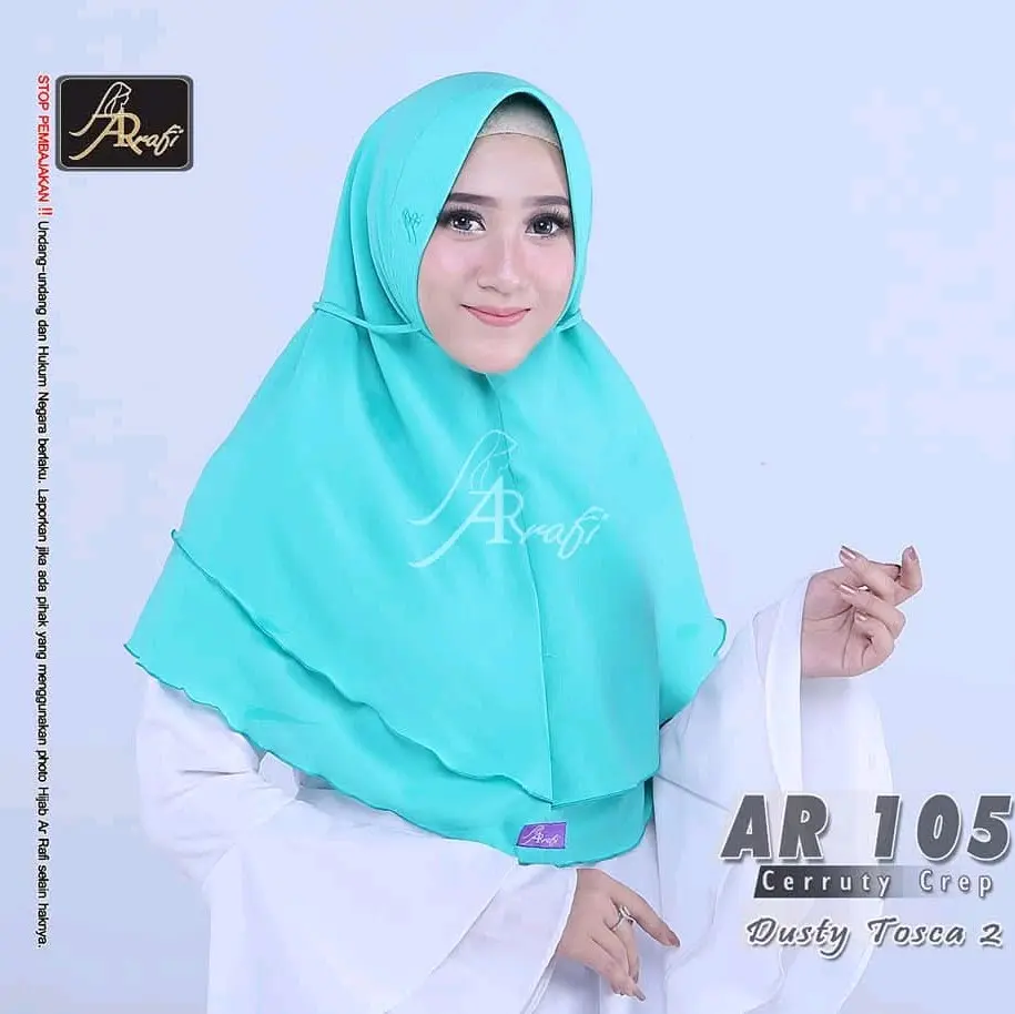Hijab Simple AR 105 By Ar Rafi Official Cerruty Crep Kerudung Khimar Instan