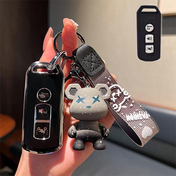 Bao Da Chìa Khóa Xe Máy Thích Hợp Cho Honda Buddha Sand 350,Thiết Kế Đường Chia Thích Hợp Cho NS125LA,SH2017,SH2018,SH2019 3 nút,PCX150 Mới Có Khóa Túi Vỏ