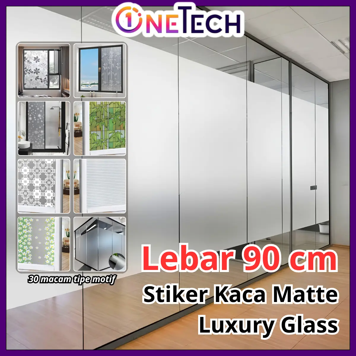 STIKER KACA JENDELA LUXURY BURAM BERMOTIF LEBAR JUMBO 90 CM SANDBLAST GLASS STICKER