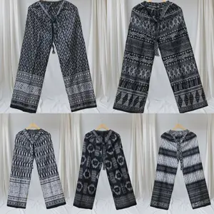 Celana Panjang / Celana Tidur / Celana Santai / Kulot Motif Songket Asmat Rayon