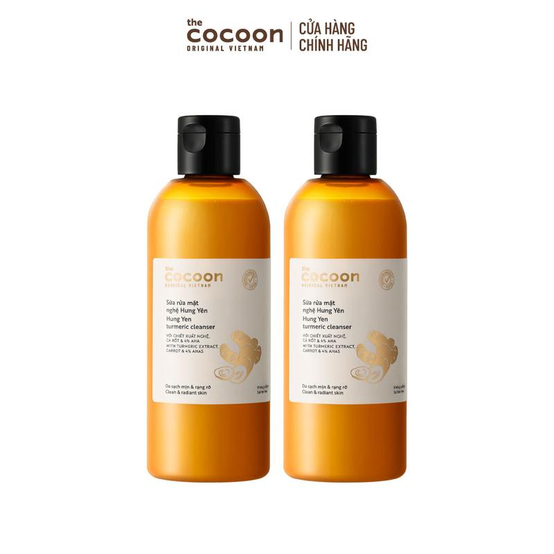COMBO 2 Bigsize - Sữa rửa mặt nghệ Hưng Yên Cocoon giúp da sạch mịn và rạng rỡ 310ml