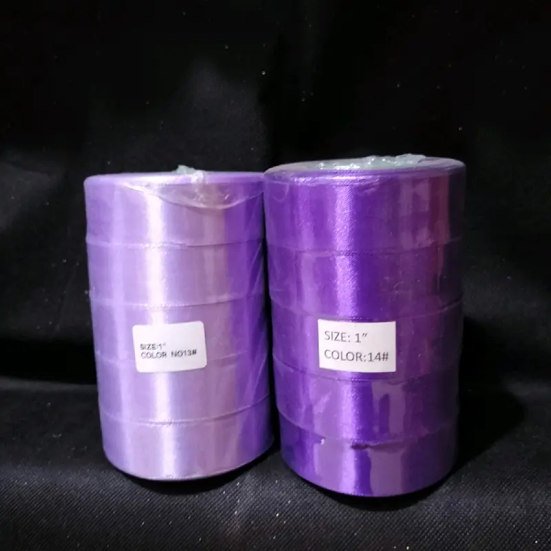 Pita Satin 2,5 cm Per Roll / Pita Satin 25 mm Per Roll Bahan Polyester Halus & Lembut Cocok untuk Dekorasi dan Hiasan 7