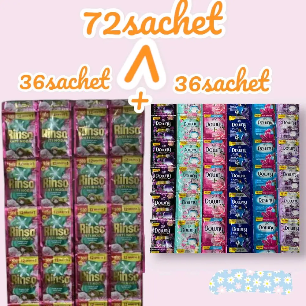 PAKET BUNDLING RINSO CAIR (36pcs)+DOWNY(36pcs) (72PCS) Cair