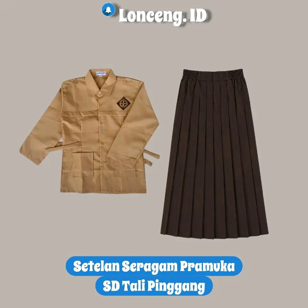Seragam Sekolah Setelan Pramuka SD  Baju Penggalang Tali Saku Bawah Rok Rempel Coklat kelas 1 2 3 4 5 6 JUMBO