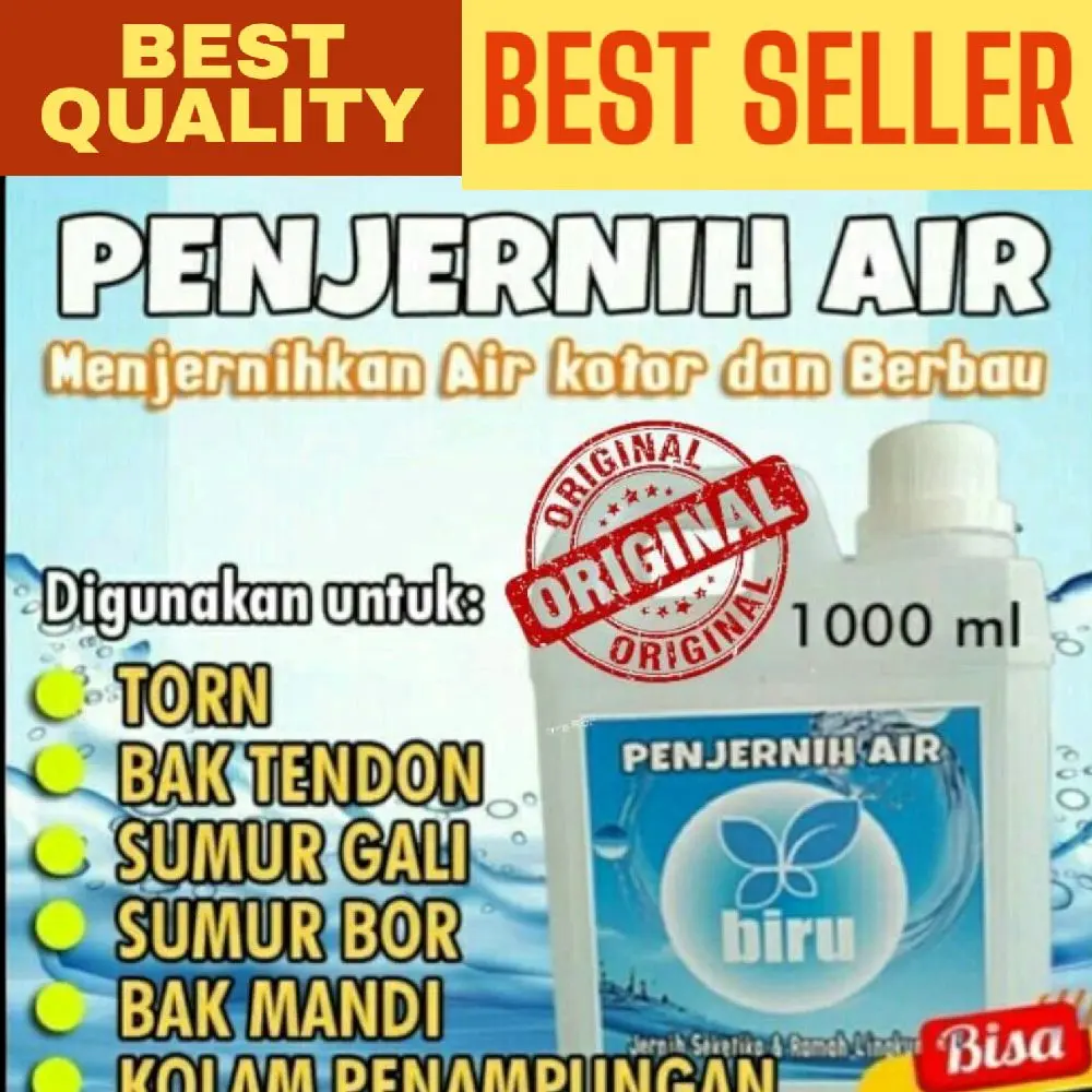 Penjernih Air BIRU 1L untuk Torn, Sumur Gali, Sumur Bor, Kolam Renang, Bak Mandi, dan Penampungan Air - Besi