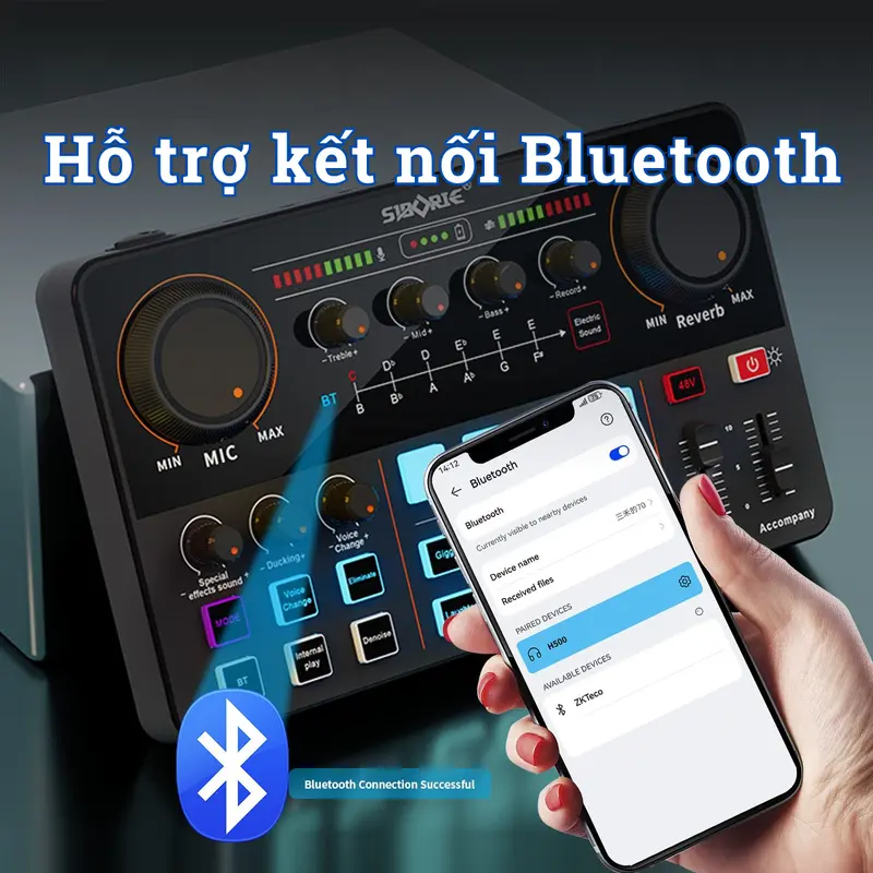 [SIBORIE] [TIẾNG VIỆT] Bộ SoundCard (H500 + MIc U87) Hát livestreams cao cấp , thu âm , karaoke tại nhà  ,  đi kèm đầy đủ dây chuyển đổi , tai nghe , giá đỡ Mic hỗ trợ Android và IP blutooh 2