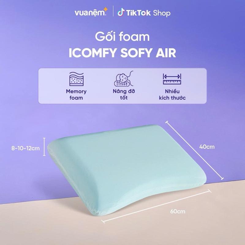 Gối nằm memory foam iComfy Sofy Air VUA NỆM - Nâng đỡ, Đàn hồi, Thông thoáng, Nhiều size